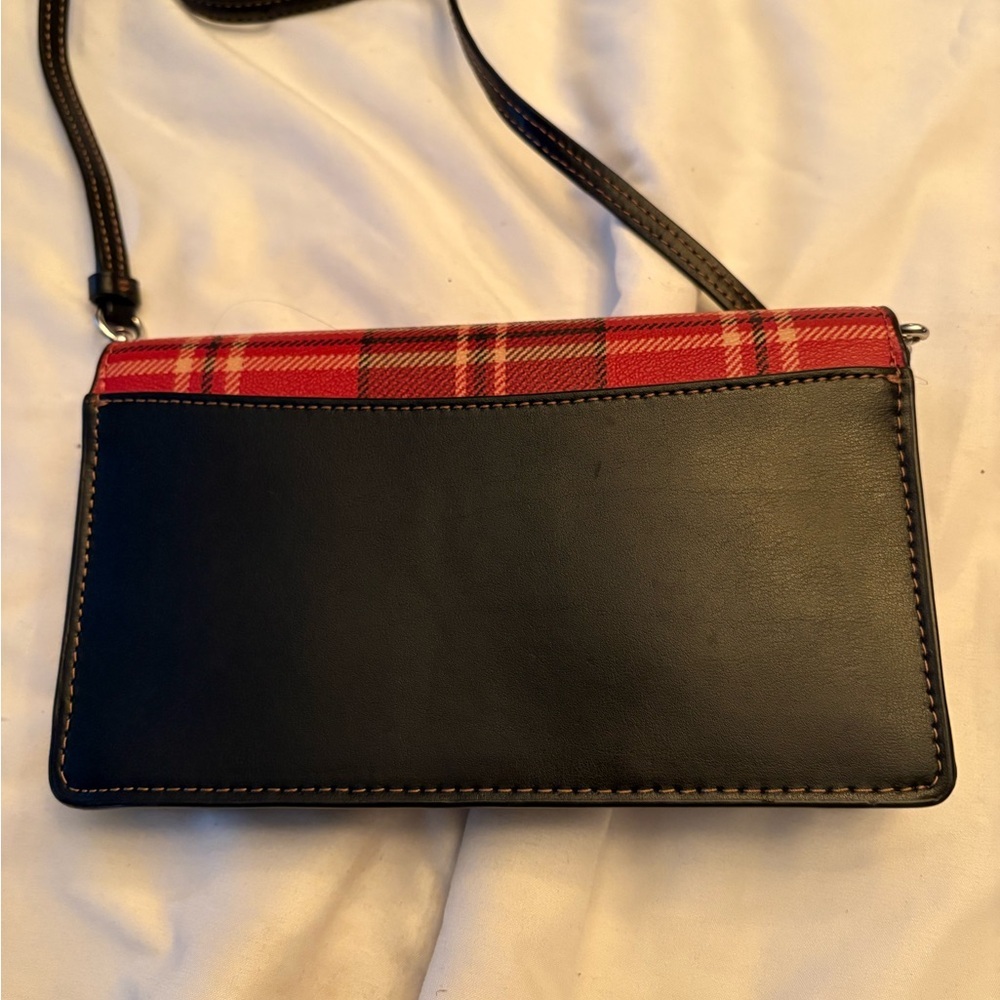 Coach Anna Foldover Clutch Crossbody with Tartan Plaid Print (Style No. CC801) - Picture 8 of 8